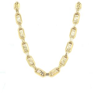 Original 14k Yellow Gold Greek Style Flat Style Chain ?C 8 mm