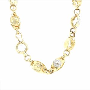 Opening Sales 14k Two-Toned Greek Styled Medusa Chain ?C 11 mm