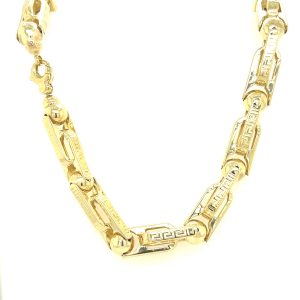 Opening Sales 14k Yellow Gold Rectangular Greek Styled Chain ?C 10 mm