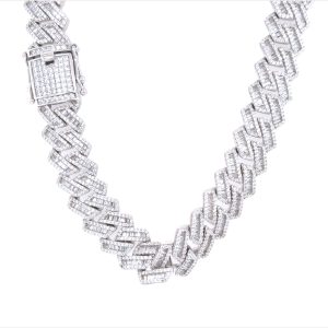 Discount Online 925 Sterling Silver Iced Out Baguette Cuban Chain ?C 13 mm