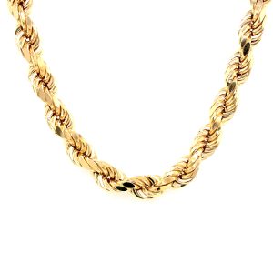 Original 9k Yellow Gold Diamond Cut Rope Chain ?C 10 mm