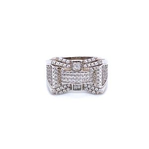 Best Price 925 Sterling Silver Stone Set Rectangular Cz Ring ?C SR00091