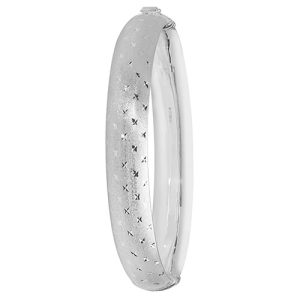 Attractive Silver Ladies Diamond Cut Hinged Bangle ?C 10 mm