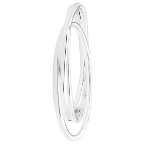 Classical Ladies Silver Solid Russian Bangle ?C 3 mm