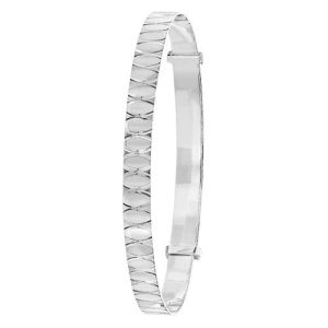 Clearance Silver Ladies Patterned Expandable Bangle ?C 6 mm