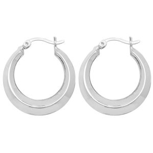 Original Silver Plain Creole Hoop Earrings